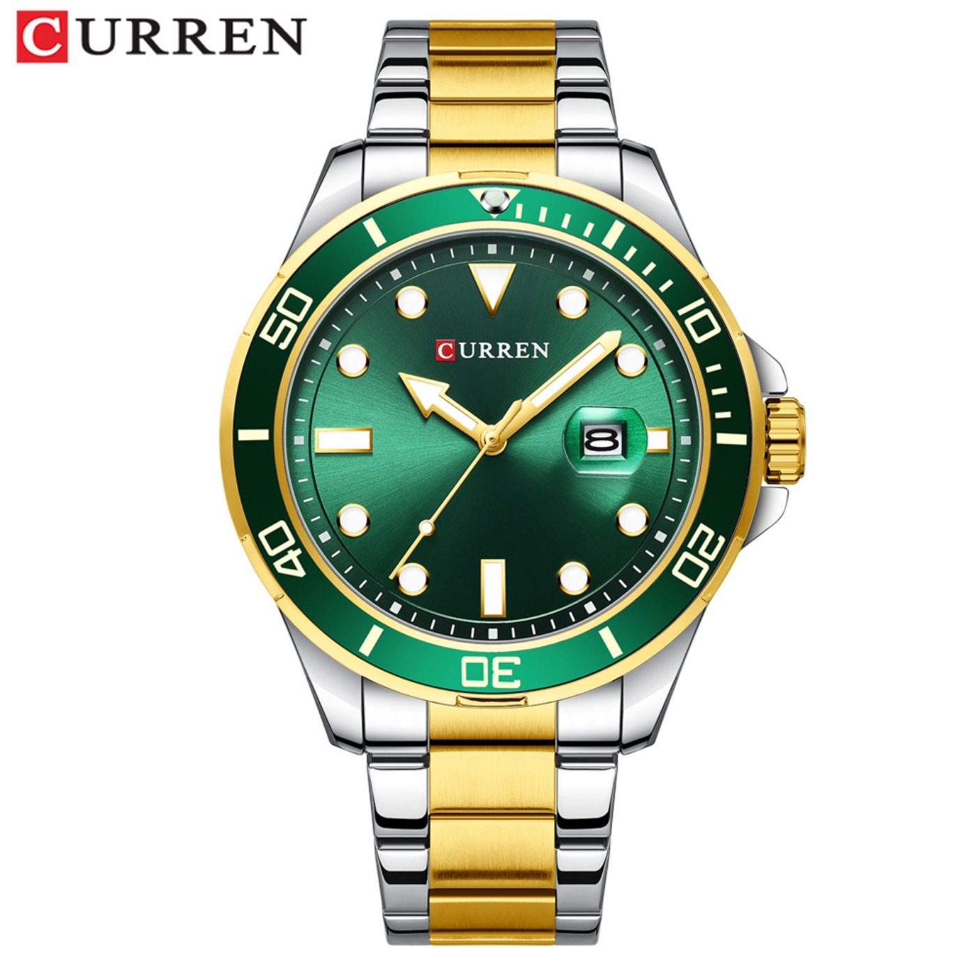 Mens Fashion Watch - CURREN 뉴 그린 워터 고스트 시리즈