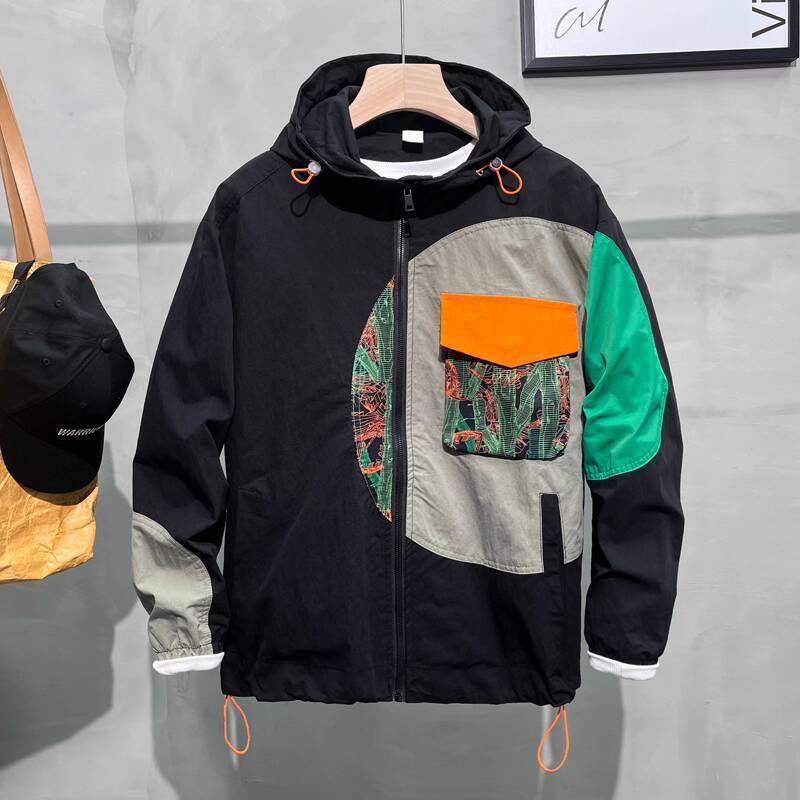 Mens Fashion Bomber Jacket - 남성 스트리트 스타일 캐주얼 루즈 후드