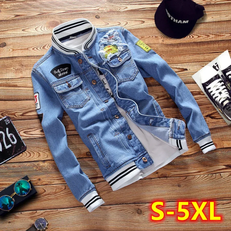 Mens Fashion Bomber Jacket - 신상품 2026 남성 데님 재킷 패션