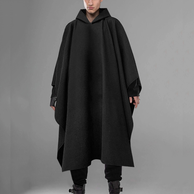 Mens Fashion Poncho - INCERUN 패션 남성 망토 코트 후드