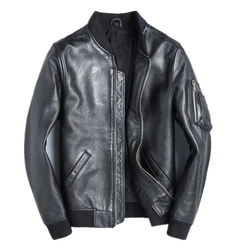 Mens Fashion Bomber Jacket - YR 클래식 Ma-1 공군 가죽 재킷,