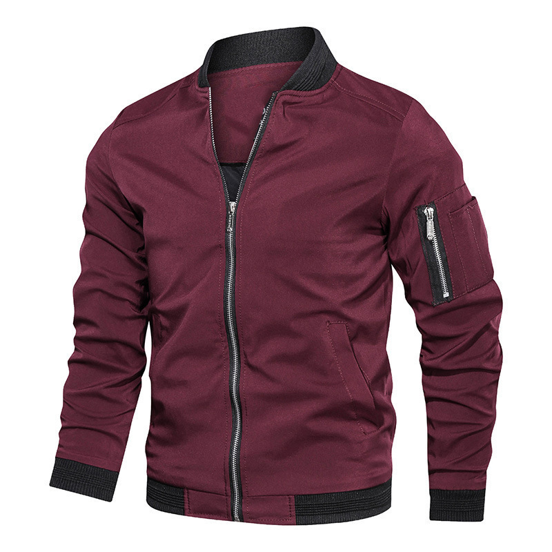 Mens Fashion Bomber Jacket - 봄 가을 남성용 윈드브레이커 재킷 캐주얼