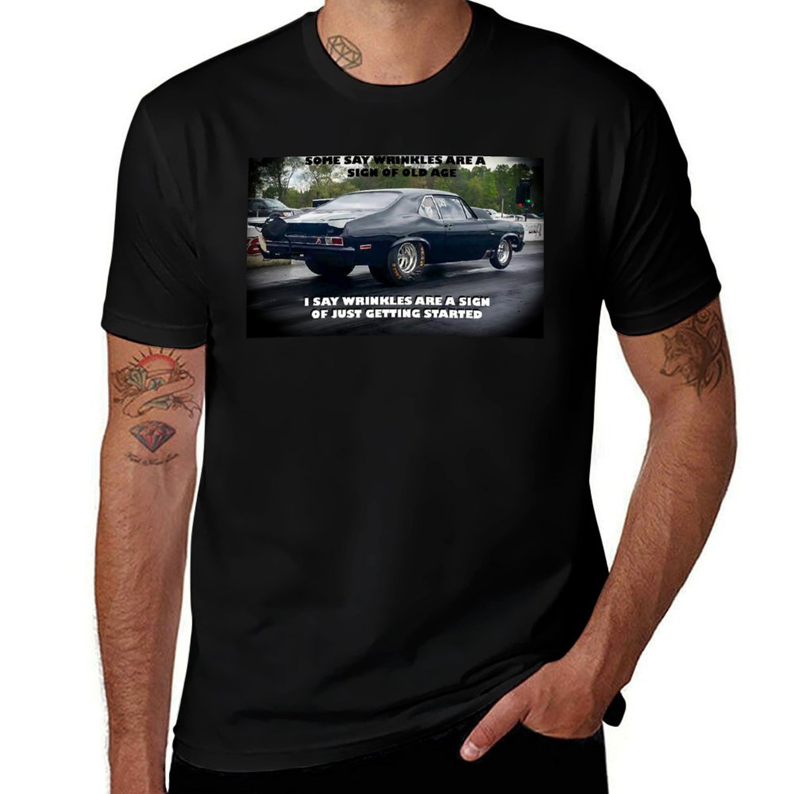 Men'S Fashion Nova Shirts - Blacktop Outlaw Nova 티셔츠 패션 캐주얼