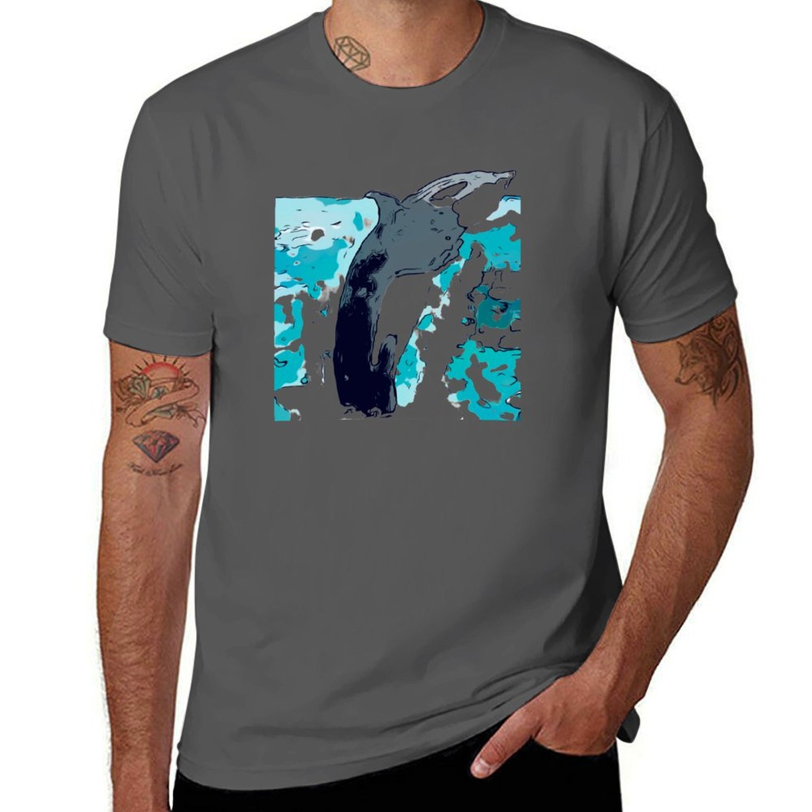 Men'S Fashion Nova Shirts - Nova Scotia Whale 2 티셔츠 캐주얼