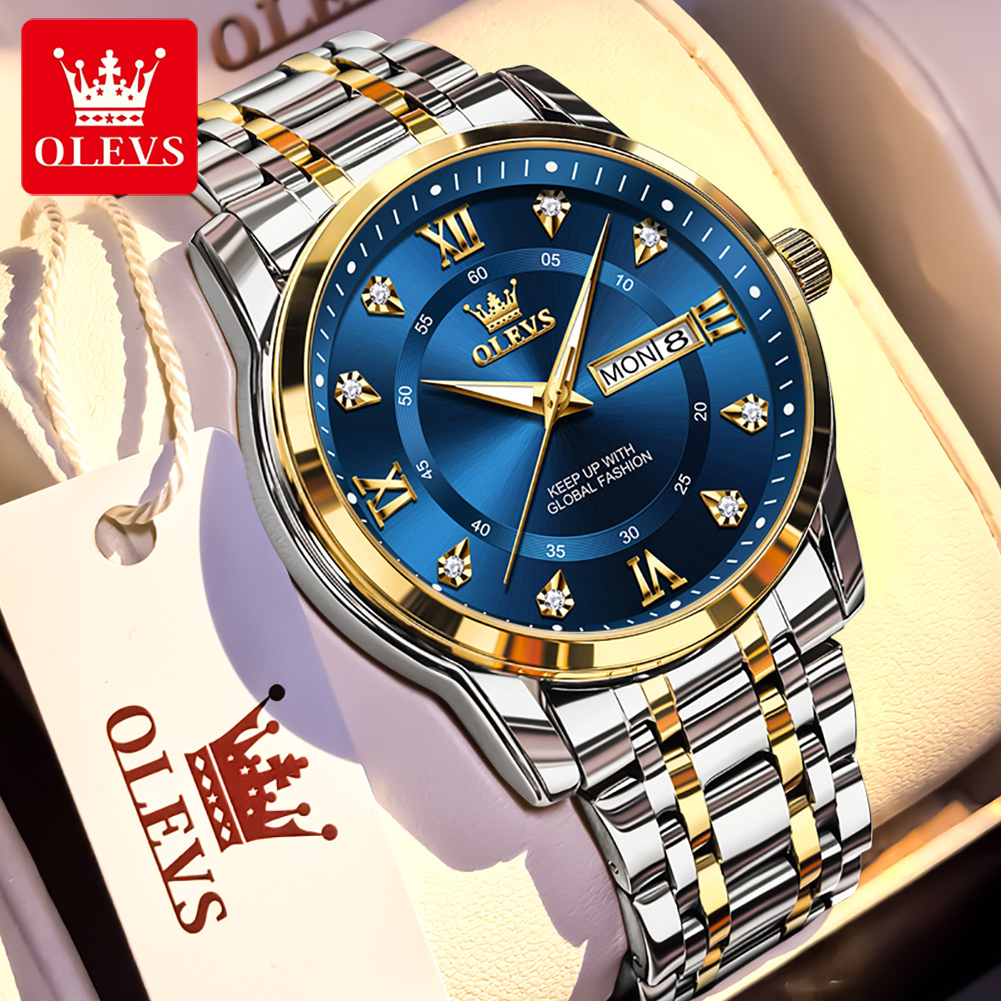 Mens Fashion Watch - OLEVS 브랜드 패션 남성용 시계 스테인레스