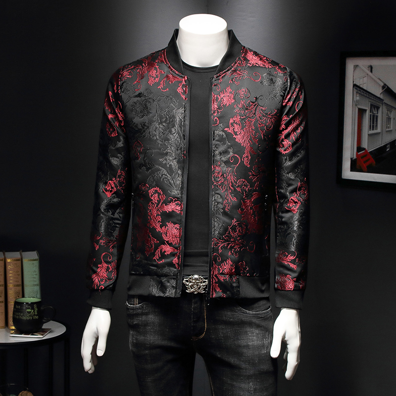 Mens Fashion Bomber Jacket - 페이즐리 패턴 꽃 자켓 남자 2020