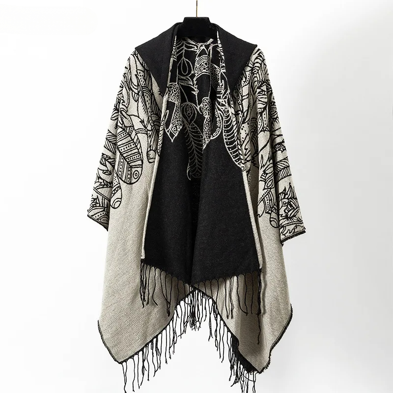 Mens Fashion Poncho - 빈티지 태슬 케이프 코트 프린지 판초
