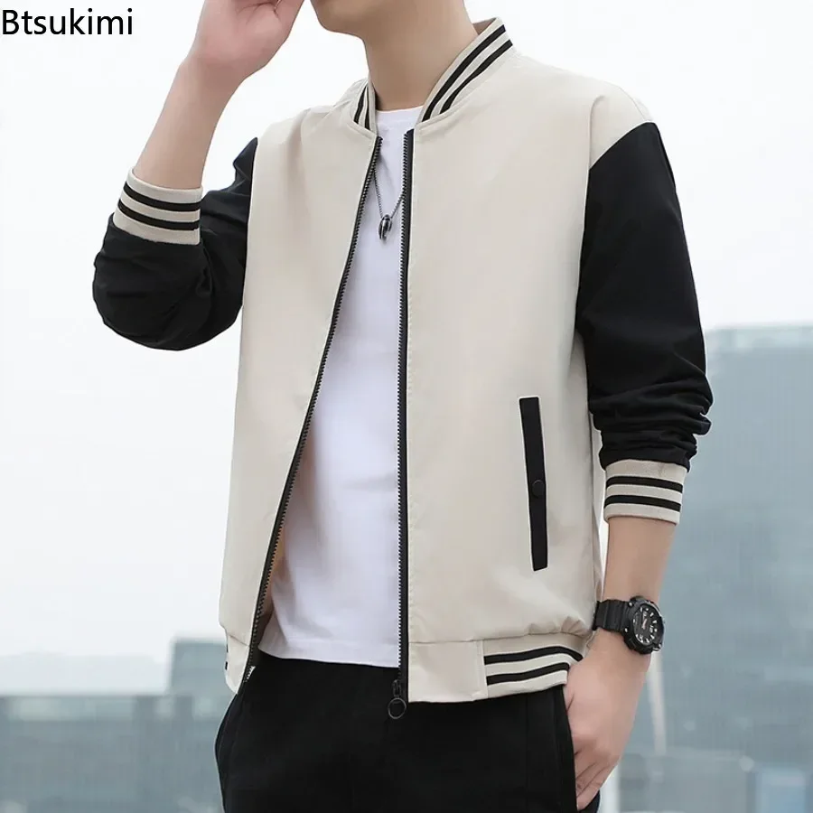 Mens Fashion Bomber Jacket - 남성용 봄 가을 야구 재킷 패션
