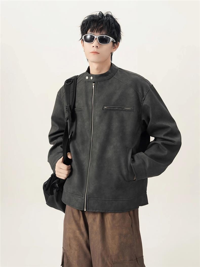 남성용 아메리칸 레트로 브라운 가죽 재킷 남성 오토바이 - Mens Fashion Bomber Jacket 리뷰 및 가격