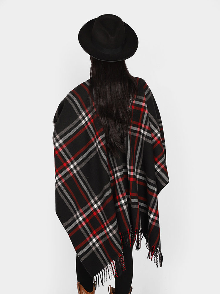 겨울 여성 남성 스카프 레이어드 판초 우아한 레트로 플 - Mens Fashion Poncho 리뷰 및 가격