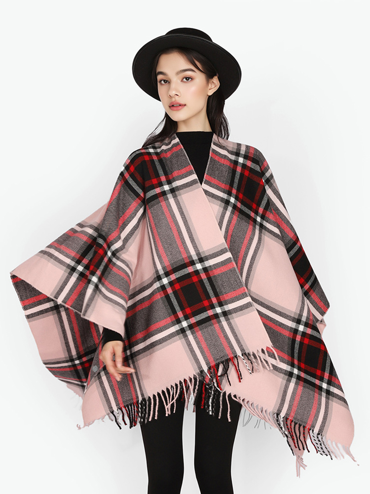 겨울 여성 남성 스카프 레이어드 판초 우아한 레트로 플 - Mens Fashion Poncho 리뷰 및 가격
