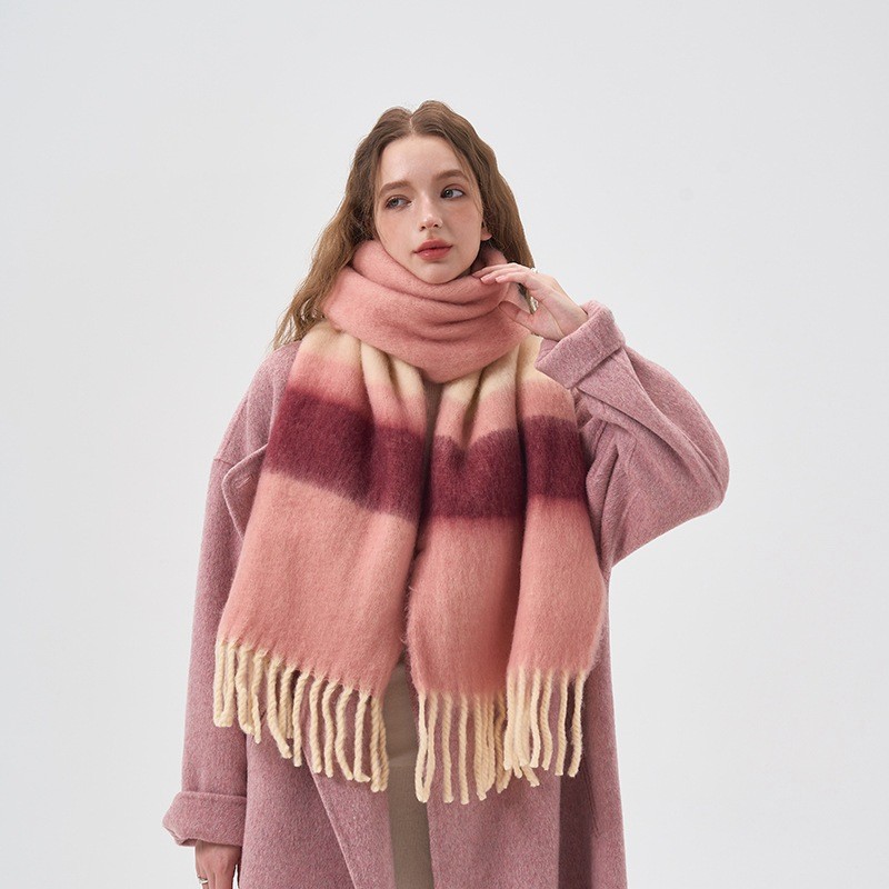 새로운 겨울 무지개 격자 무늬 브러시 캐시미어 스카프  - Mens Fashion Poncho 리뷰 및 가격