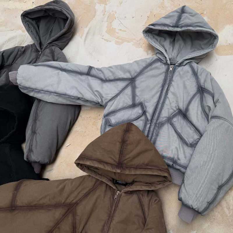 남성 대형 세척 캔버스 후드 폭격기 재킷 두꺼운 퀼트  - Mens Fashion Bomber Jacket 리뷰 및 가격