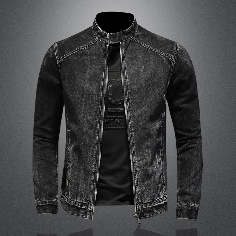 남성용 빈티지 스탠드 칼라 파일럿 코트 데님 봄버 재킷 - Mens Fashion Bomber Jacket 리뷰 및 가격
