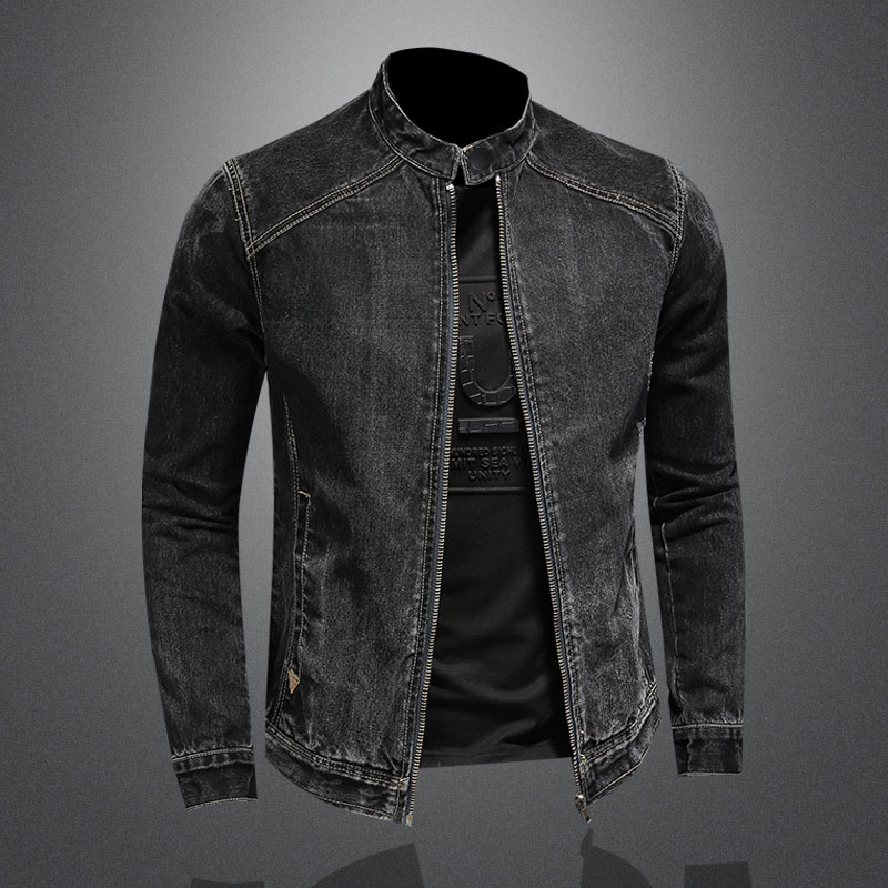 남성용 빈티지 스탠드 칼라 파일럿 코트 데님 봄버 재킷 - Mens Fashion Bomber Jacket 리뷰 및 가격