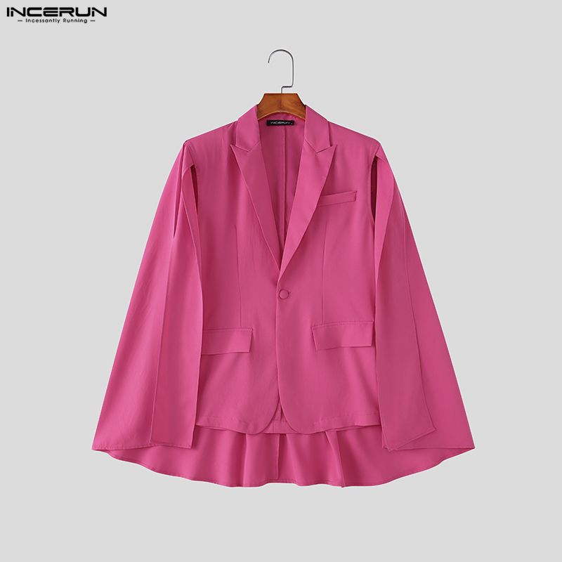 INCERUN 남성용 불규칙 블레이저 솔리드 컬러 망토 - Mens Fashion Poncho 리뷰 및 가격