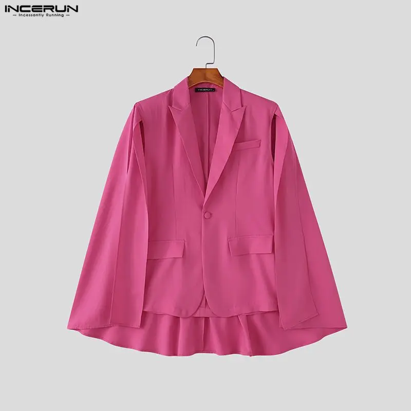 INCERUN 남성용 불규칙 블레이저 솔리드 컬러 망토 - Mens Fashion Poncho 리뷰 및 가격