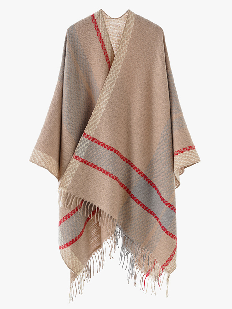 겨울 여성 남성 스카프 레이어드 판초 우아한 레트로 스 - Mens Fashion Poncho 리뷰 및 가격
