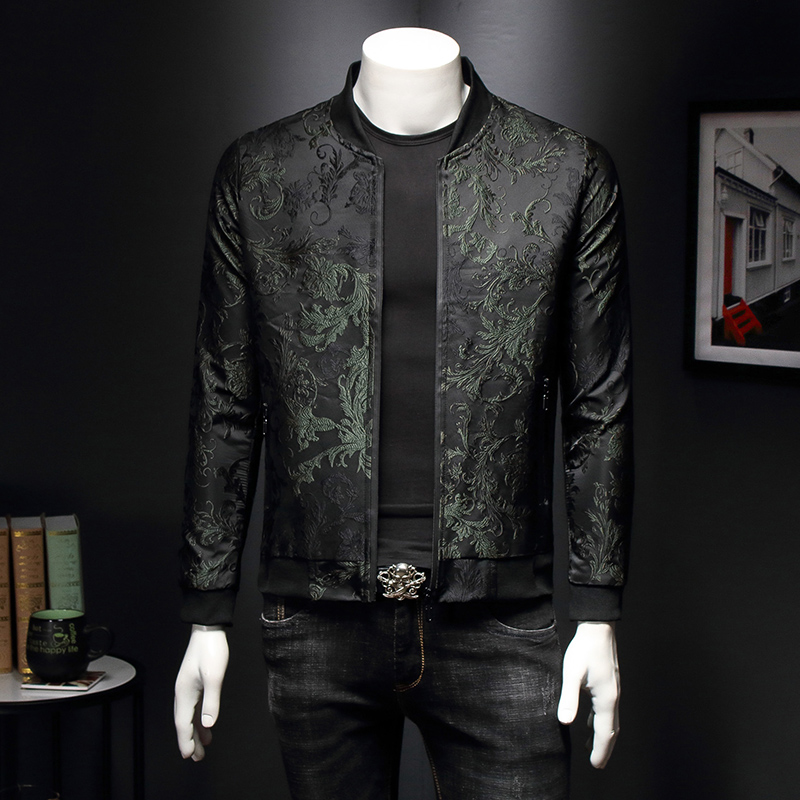 페이즐리 패턴 꽃 자켓 남자 2020 봄 레트로 슬림  - Mens Fashion Bomber Jacket 리뷰 및 가격