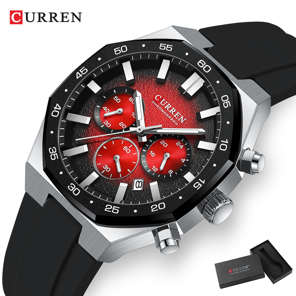 커렌 패션 캐주얼 남성 스포츠 시계 크로노그래프 실리콘 - Mens Fashion Watch 리뷰 및 가격