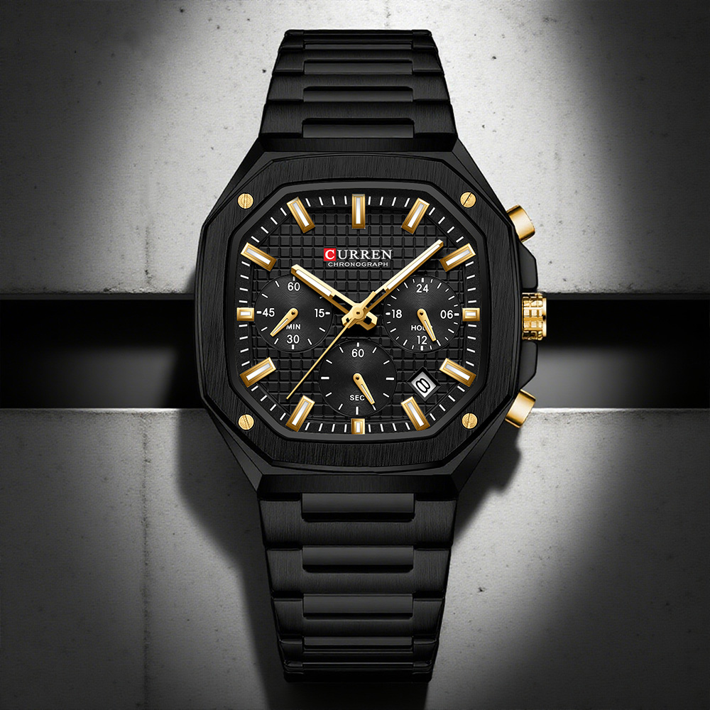 CURREN 남성용 럭셔리 스퀘어 크로노 시계 클래식  - Mens Fashion Watch 리뷰 및 가격