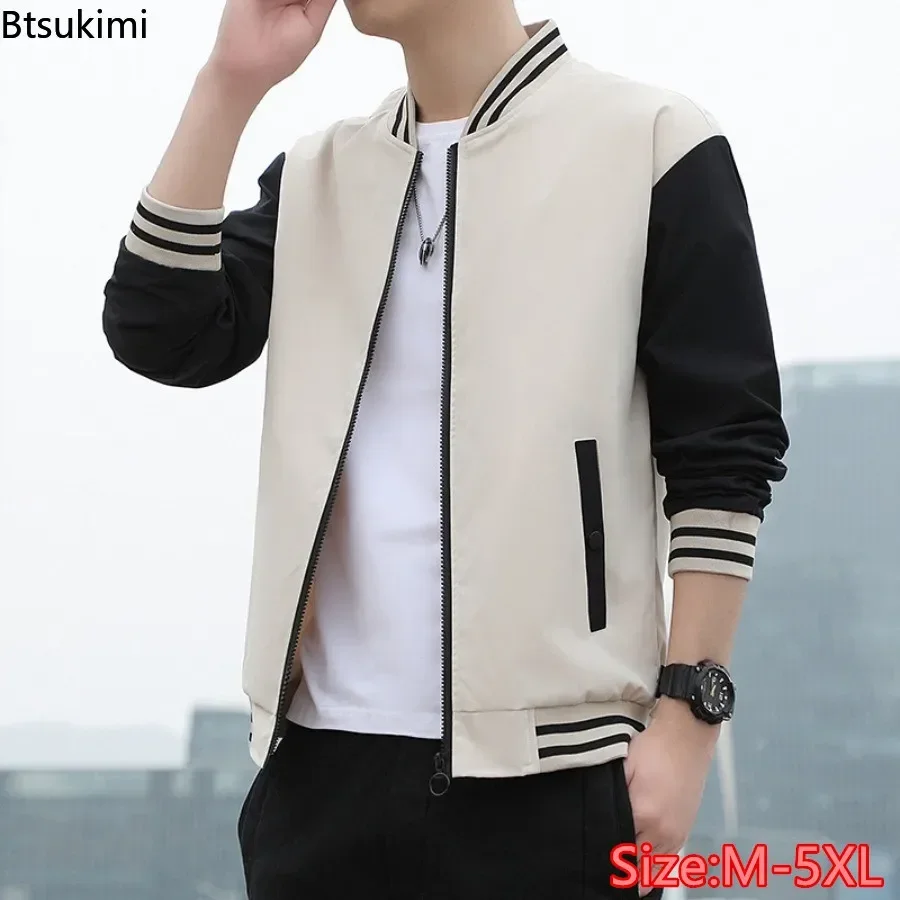 남성용 봄 가을 야구 재킷 패션 패치워크 스탠드 칼라  - Mens Fashion Bomber Jacket 리뷰 및 가격