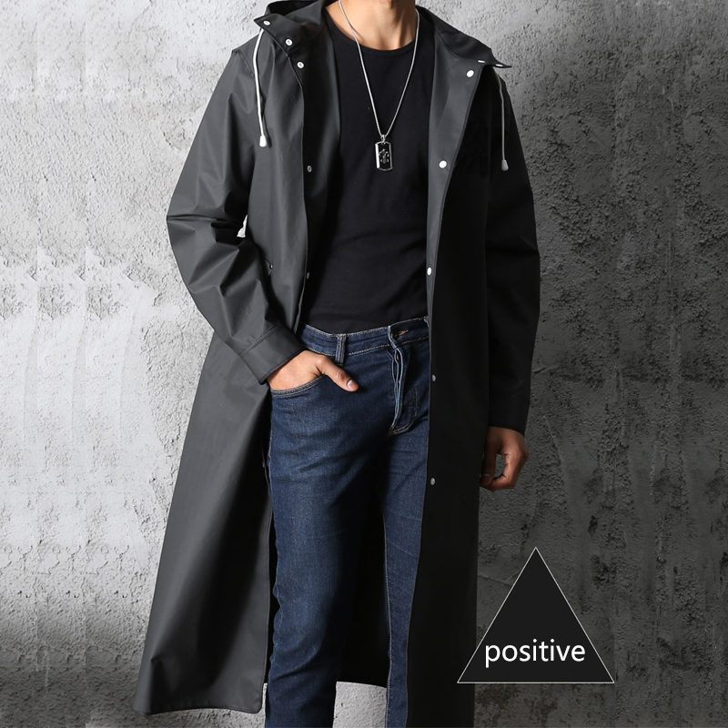 블랙 패션 성인 방수 긴 비옷 여성 남성 비옷 야외 하 - Mens Fashion Poncho 리뷰 및 가격