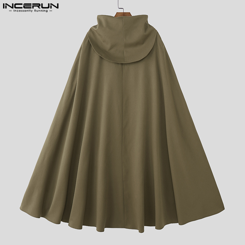 INCERUN 남성 망토 케이프 단색 루즈 캐주얼 남성 - Mens Fashion Poncho 리뷰 및 가격